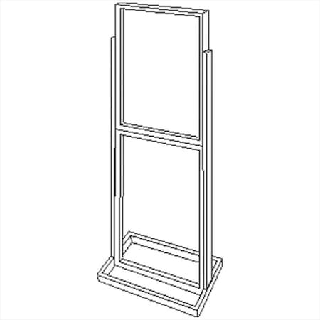 Amko 22 x 28 in. Double Bulletin Sign Holder, Chrome BH55-CH